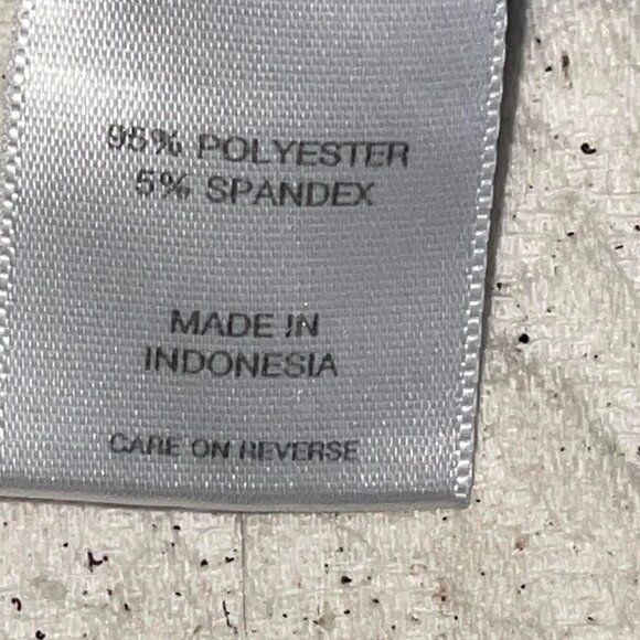 New York and Company Blue White Floral Patterned Short Sleeved Blouse Size L - Picture 5 of 10